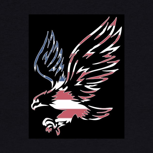 Eagle in Faded American Flag by m2inspiration